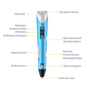 قلم 3 بعدی 3D نسل دوم  USB دار  دارای نمایشگر